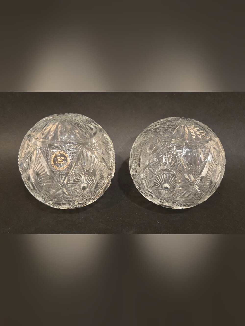 Hand Made For Arteriors Imports Hungarian  Paperweights - Clear Glass Set of 2